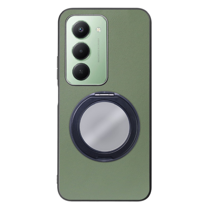 [ LOOF RING-SHELL (ミラー Ver.) ] Xiaomi REDMI 15 5G  スマホケース 背面 ケース カバー ミラー付きスマホリング スタンド 本革 レザー 落下防止  [ Xiaomi REDMI 15 5G ]