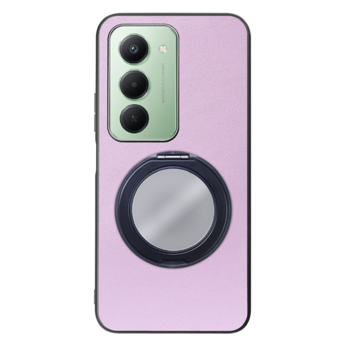 [ LOOF RING-SHELL (ミラー Ver.) ] Xiaomi REDMI 15 5G  スマホケース 背面 ケース カバー ミラー付きスマホリング スタンド 本革 レザー 落下防止  [ Xiaomi REDMI 15 5G ]