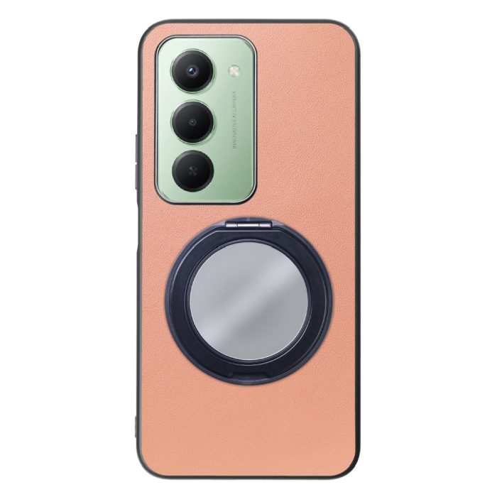 [ LOOF RING-SHELL (ミラー Ver.) ] Xiaomi REDMI 15 5G  スマホケース 背面 ケース カバー ミラー付きスマホリング スタンド 本革 レザー 落下防止  [ Xiaomi REDMI 15 5G ]