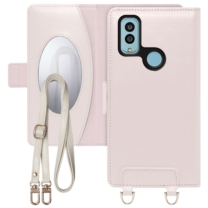 [ LOOF SWEET MIRROR Series ] Android One S10 AndroidOne S10 androidones10 S10-KC スマホケース  ショルダー付き手帳型スマホケース ミラー付き カードポケット 本革 [ Android One S10 ]