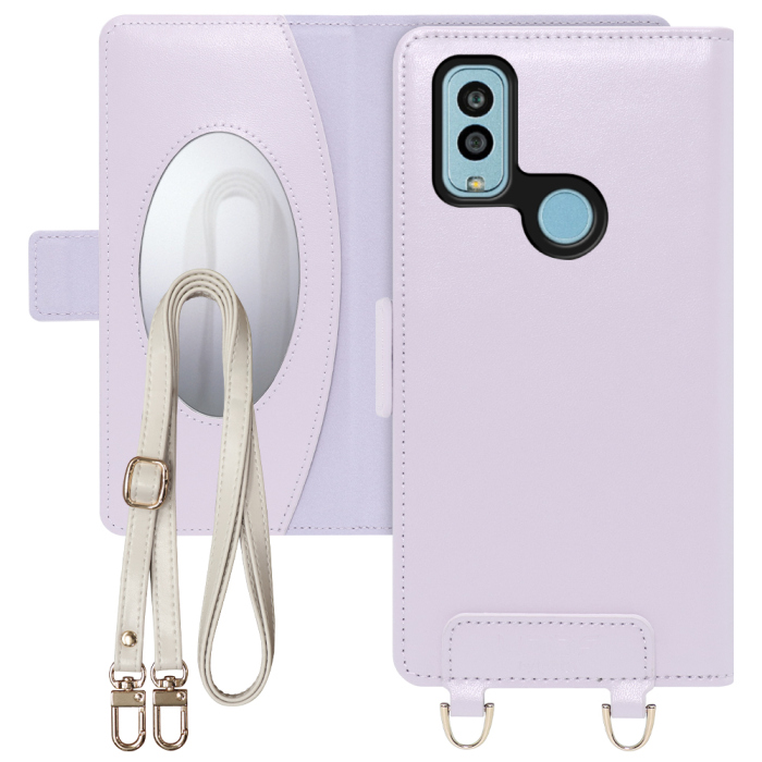 [ LOOF SWEET MIRROR Series ] Android One S10 AndroidOne S10 androidones10 S10-KC スマホケース  ショルダー付き手帳型スマホケース ミラー付き カードポケット 本革 [ Android One S10 ]