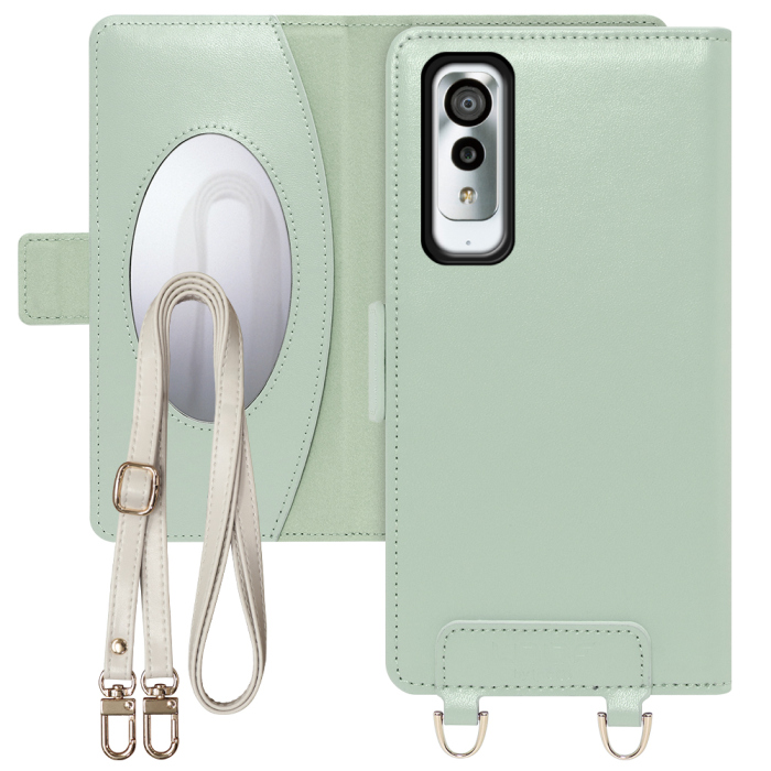 [ LOOF SWEET MIRROR Series ] Android One S8 AndroidOne S8 androidones8 S8-KC スマホケース  ショルダー付き手帳型スマホケース ミラー付き カードポケット 本革 [ Android One S8 ]