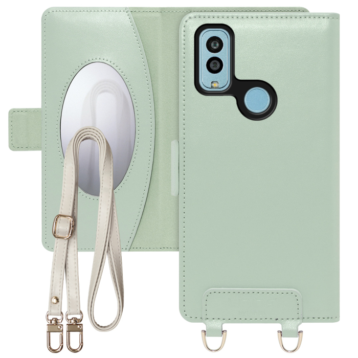 [ LOOF SWEET MIRROR Series ] Android One S9 / DIGNO? SANGA edition AndroidOne S9 andoroidones9 スマホケース  ショルダー付き手帳型スマホケース ミラー付き カードポケット 本革 [ Android One S9 ]