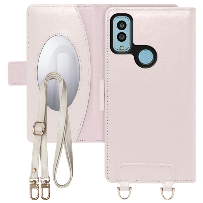 [ LOOF SWEET MIRROR Series ] Android One S9 / DIGNO? SANGA edition AndroidOne S9 andoroidones9 スマホケース  ショルダー付き手帳型スマホケース ミラー付き カードポケット 本革 [ Android One S9 ]