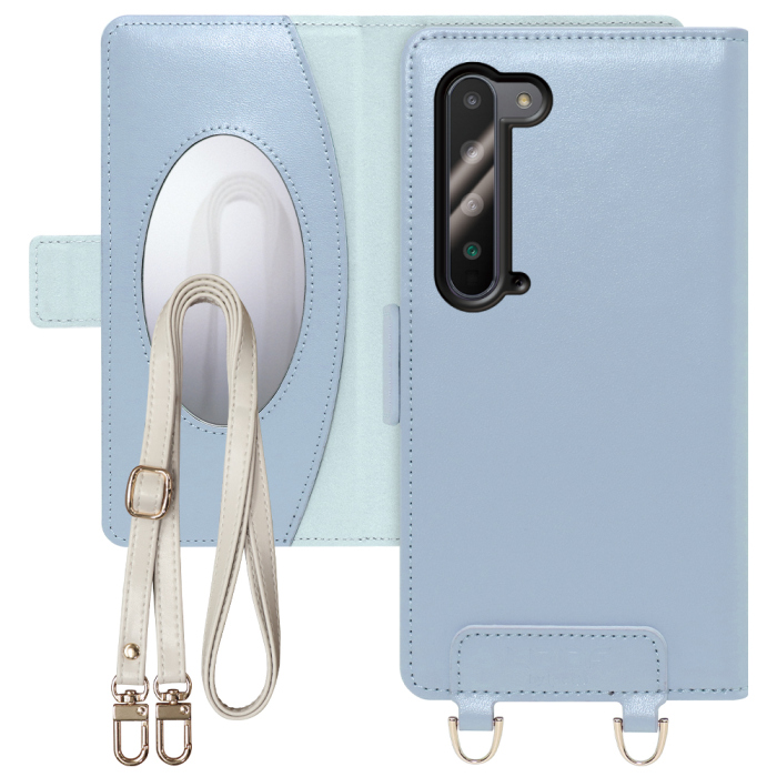 [ LOOF SWEET MIRROR Series ] AQUOS R5G SH-51A / SHG01  スマホケース  ショルダー付き手帳型スマホケース ミラー付き カードポケット 本革 [ AQUOS R5G ]