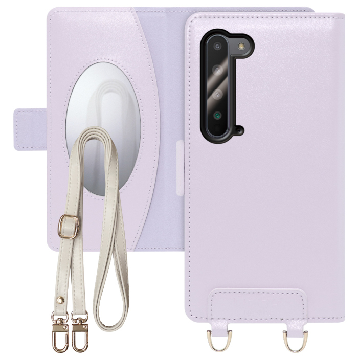 [ LOOF SWEET MIRROR Series ] AQUOS R5G SH-51A / SHG01  スマホケース  ショルダー付き手帳型スマホケース ミラー付き カードポケット 本革 [ AQUOS R5G ]