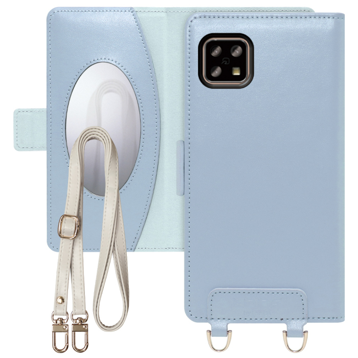 [ LOOF SWEET MIRROR Series ] AQUOS sense4 / sense4 lite / sense4 basic / sense5G / やさしいスマホ2 sense 4 4lite 4basic 5G sense4lite sense4basic スマホケース  ショルダー付き手帳型スマホケース ミラー付き カードポケット 本革 [ AQUOS sense4/4 lite/4 basic/sense5G/やさしいスマホ2 ]