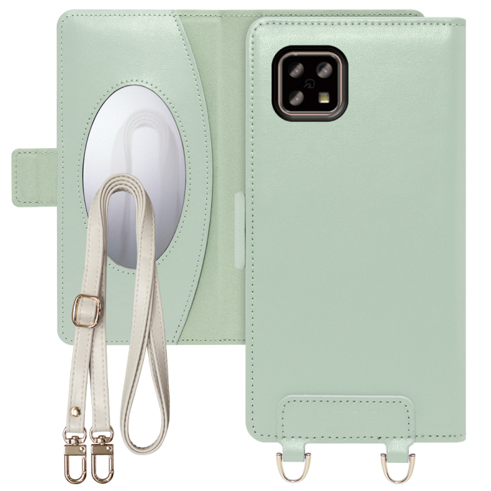 [ LOOF SWEET MIRROR Series ] AQUOS sense4 / sense4 lite / sense4 basic / sense5G / やさしいスマホ2 sense 4 4lite 4basic 5G sense4lite sense4basic スマホケース  ショルダー付き手帳型スマホケース ミラー付き カードポケット 本革 [ AQUOS sense4/4 lite/4 basic/sense5G/やさしいスマホ2 ]