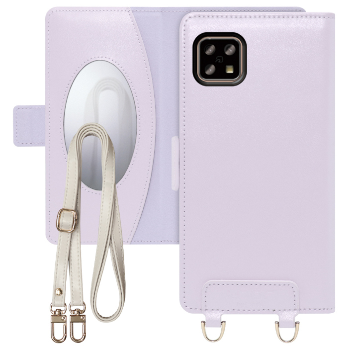 [ LOOF SWEET MIRROR Series ] AQUOS sense4 / sense4 lite / sense4 basic / sense5G / やさしいスマホ2 sense 4 4lite 4basic 5G sense4lite sense4basic スマホケース  ショルダー付き手帳型スマホケース ミラー付き カードポケット 本革 [ AQUOS sense4/4 lite/4 basic/sense5G/やさしいスマホ2 ]
