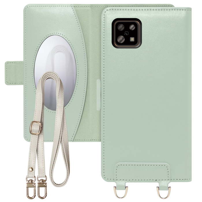 [ LOOF SWEET MIRROR Series ] AQUOS sense6s /sense6 sense 6s 6 スマホケース  ショルダー付き手帳型スマホケース ミラー付き カードポケット 本革 [ AQUOS sense6/sense6s ]