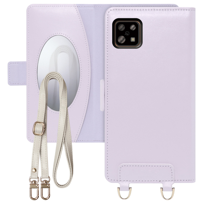 [ LOOF SWEET MIRROR Series ] AQUOS sense6s /sense6 sense 6s 6 スマホケース  ショルダー付き手帳型スマホケース ミラー付き カードポケット 本革 [ AQUOS sense6/sense6s ]