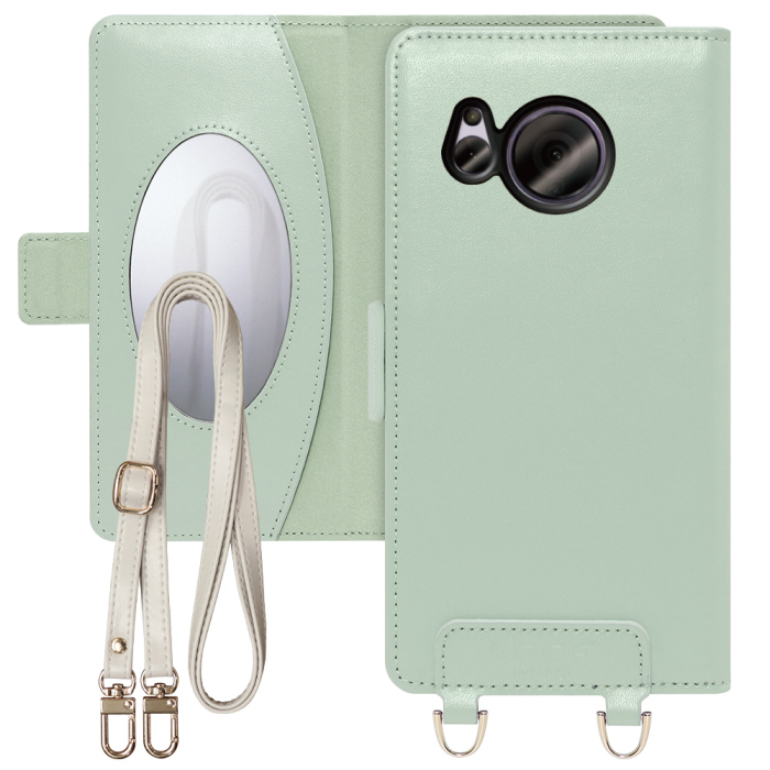 [ LOOF SWEET MIRROR Series ] AQUOS sense7 sense 7 スマホケース  ショルダー付き手帳型スマホケース ミラー付き カードポケット 本革 [ AQUOS sense7 ]
