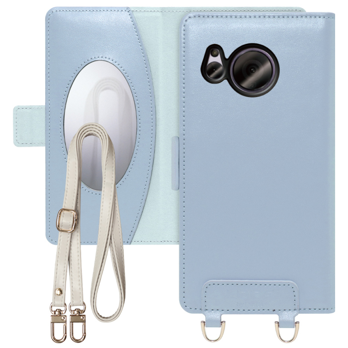 [ LOOF SWEET MIRROR Series ] AQUOS sense7 Plus sense7plus 7plus sense 7 スマホケース  ショルダー付き手帳型スマホケース ミラー付き カードポケット 本革 [ AQUOS sense7 Plus ]