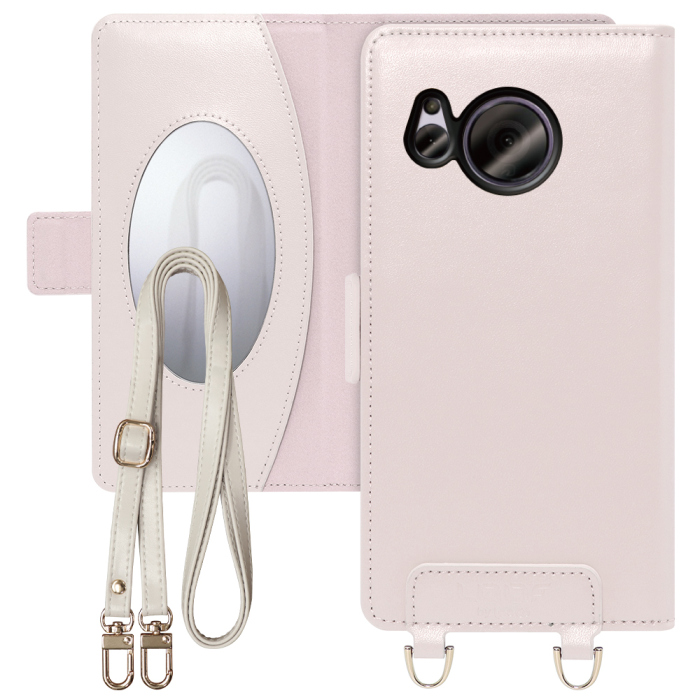 [ LOOF SWEET MIRROR Series ] AQUOS sense7 Plus sense7plus 7plus sense 7 スマホケース  ショルダー付き手帳型スマホケース ミラー付き カードポケット 本革 [ AQUOS sense7 Plus ]