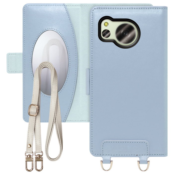 [ LOOF SWEET MIRROR Series ] AQUOS sense8 SH-54D / SHG11 sense 8 スマホケース  ショルダー付き手帳型スマホケース ミラー付き カードポケット 本革 [ AQUOS sense8 ]