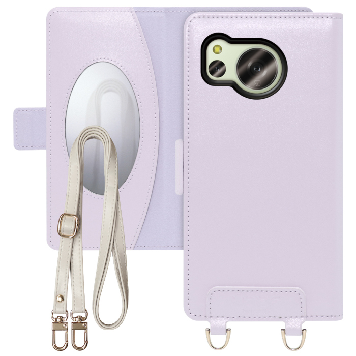 [ LOOF SWEET MIRROR Series ] AQUOS sense8 SH-54D / SHG11 sense 8 スマホケース  ショルダー付き手帳型スマホケース ミラー付き カードポケット 本革 [ AQUOS sense8 ]