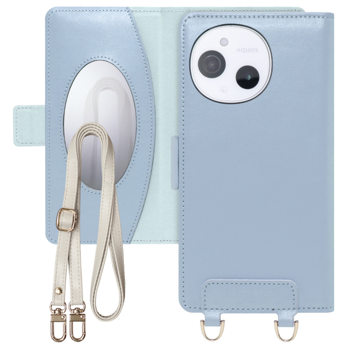 [ LOOF SWEET MIRROR Series ] AQUOS sense9 SH-53E SHG14 SH-M2 SH-53F SH-M33 スマホケース  ショルダー付き手帳型スマホケース ミラー付き カードポケット 本革 [ AQUOS sense9 / sense10 ]