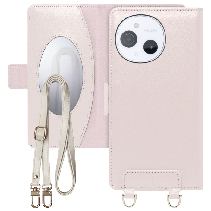 [ LOOF SWEET MIRROR Series ] AQUOS sense9 SH-53E SHG14 SH-M2 SH-53F SH-M33 スマホケース  ショルダー付き手帳型スマホケース ミラー付き カードポケット 本革 [ AQUOS sense9 / sense10 ]