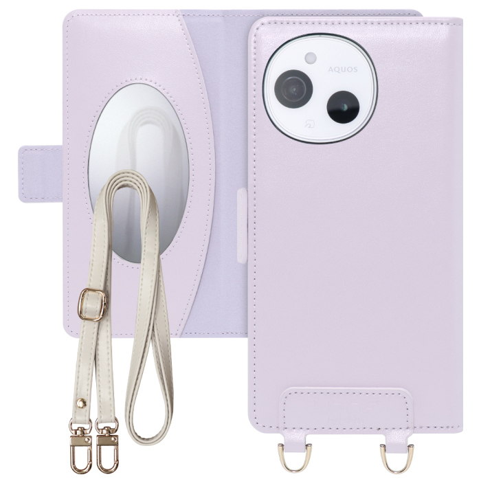 [ LOOF SWEET MIRROR Series ] AQUOS sense9 SH-53E SHG14 SH-M2 SH-53F SH-M33 スマホケース  ショルダー付き手帳型スマホケース ミラー付き カードポケット 本革 [ AQUOS sense9 / sense10 ]