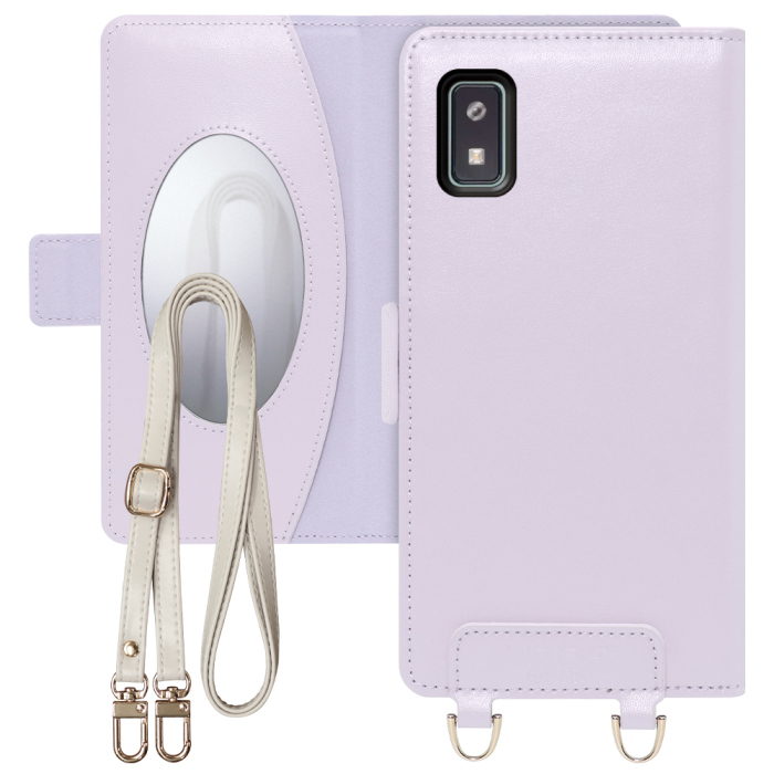 [ LOOF SWEET MIRROR Series ] AQUOS wish2 / wish  スマホケース  ショルダー付き手帳型スマホケース ミラー付き カードポケット 本革 [ AQUOS wish/wish2 ]
