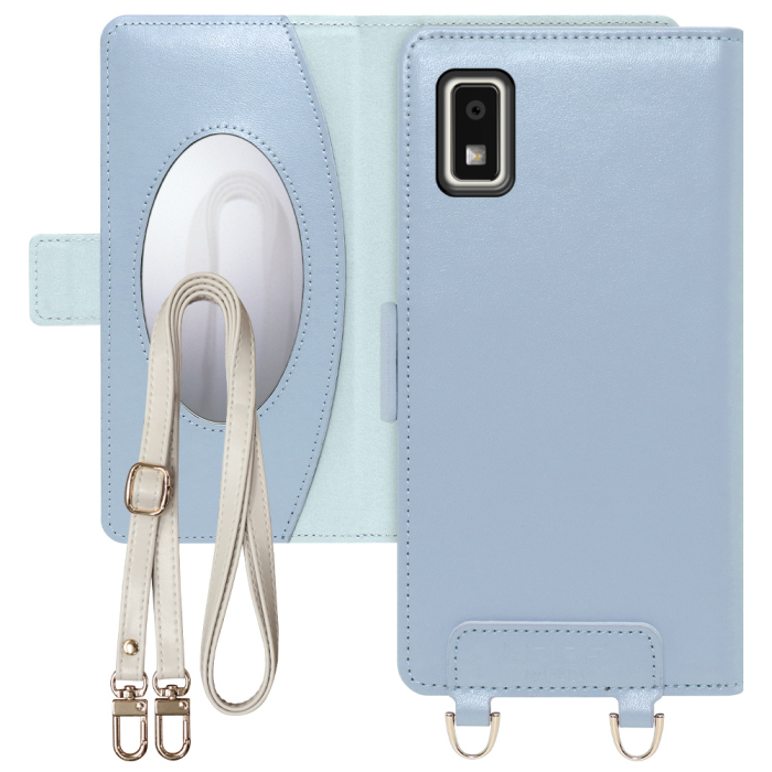 [ LOOF SWEET MIRROR Series ] AQUOS wish3 SH-53D / A303SH / A302SH  スマホケース  ショルダー付き手帳型スマホケース ミラー付き カードポケット 本革 [ AQUOS wish3 ]
