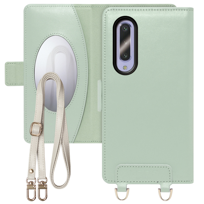 [ LOOF SWEET MIRROR Series ] AQUOS zero5G Basic zero5gbasic zero 5G basic スマホケース  ショルダー付き手帳型スマホケース ミラー付き カードポケット 本革 [ AQUOS zero5G Basic ]