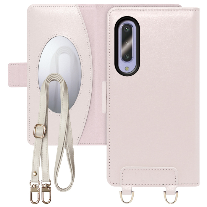 [ LOOF SWEET MIRROR Series ] AQUOS zero5G Basic zero5gbasic zero 5G basic スマホケース  ショルダー付き手帳型スマホケース ミラー付き カードポケット 本革 [ AQUOS zero5G Basic ]