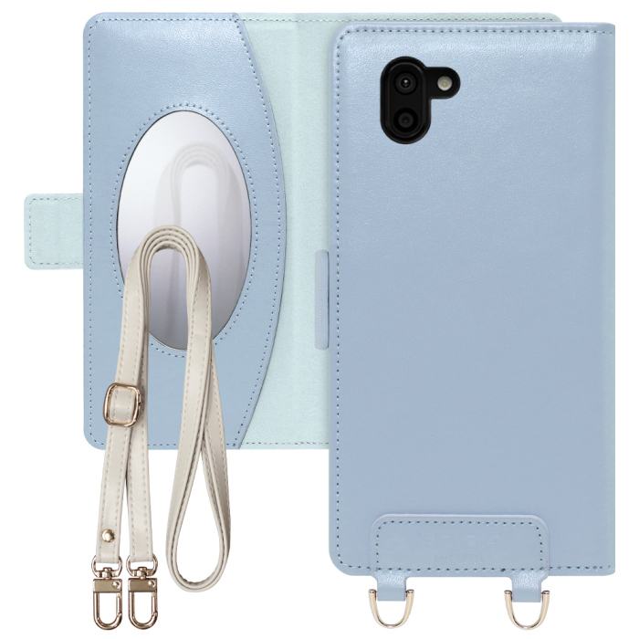 [ LOOF SWEET MIRROR Series ] AQUOS R2 SH-03K / SHV42 / 706SH  スマホケース  ショルダー付き手帳型スマホケース ミラー付き カードポケット 本革 [ AQUOS R2 ]