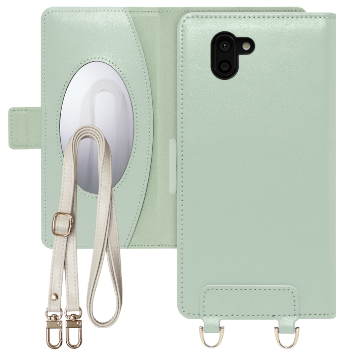 [ LOOF SWEET MIRROR Series ] AQUOS R2 SH-03K / SHV42 / 706SH  スマホケース  ショルダー付き手帳型スマホケース ミラー付き カードポケット 本革 [ AQUOS R2 ]