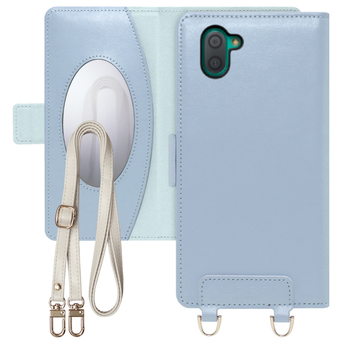 [ LOOF SWEET MIRROR Series ] AQUOS R3 SH-04L / SHV44  スマホケース  ショルダー付き手帳型スマホケース ミラー付き カードポケット 本革 [ AQUOS R3 ]