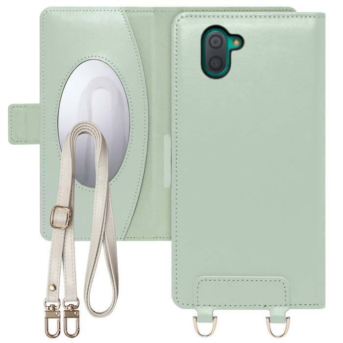 [ LOOF SWEET MIRROR Series ] AQUOS R3 SH-04L / SHV44  スマホケース  ショルダー付き手帳型スマホケース ミラー付き カードポケット 本革 [ AQUOS R3 ]