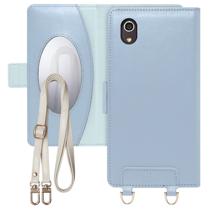 [ LOOF SWEET MIRROR Series ] Android One S4 Androidone S4 androidoneS4 スマホケース  ショルダー付き手帳型スマホケース ミラー付き カードポケット 本革 [ Android One S4 ]