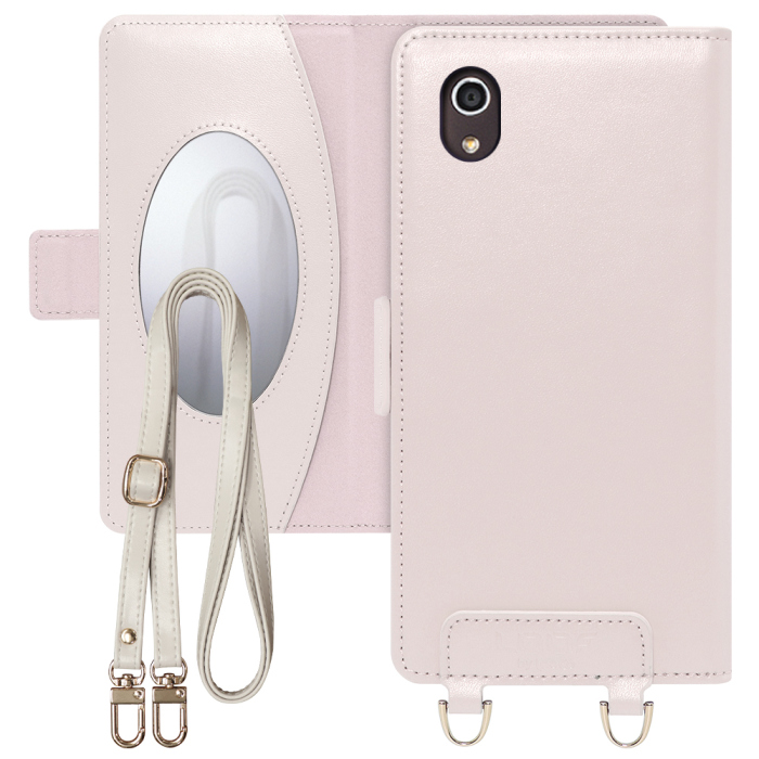 [ LOOF SWEET MIRROR Series ] Android One S4 Androidone S4 androidoneS4 スマホケース  ショルダー付き手帳型スマホケース ミラー付き カードポケット 本革 [ Android One S4 ]
