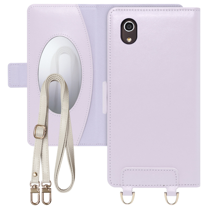 [ LOOF SWEET MIRROR Series ] Android One S4 Androidone S4 androidoneS4 スマホケース  ショルダー付き手帳型スマホケース ミラー付き カードポケット 本革 [ Android One S4 ]