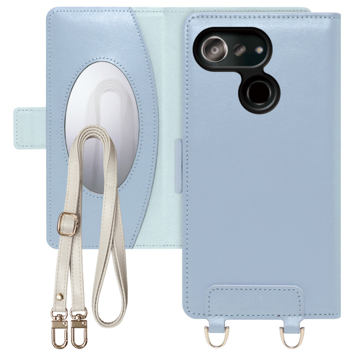 [ LOOF SWEET MIRROR Series ] Android One S6 Androidone S6 androidoneS6 スマホケース  ショルダー付き手帳型スマホケース ミラー付き カードポケット 本革 [ Android One S6 ]