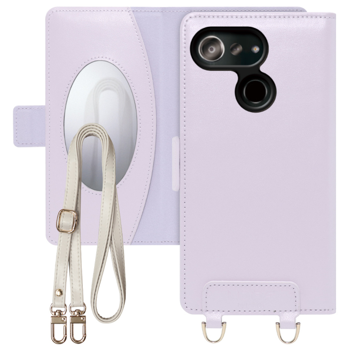 [ LOOF SWEET MIRROR Series ] Android One S6 Androidone S6 androidoneS6 スマホケース  ショルダー付き手帳型スマホケース ミラー付き カードポケット 本革 [ Android One S6 ]