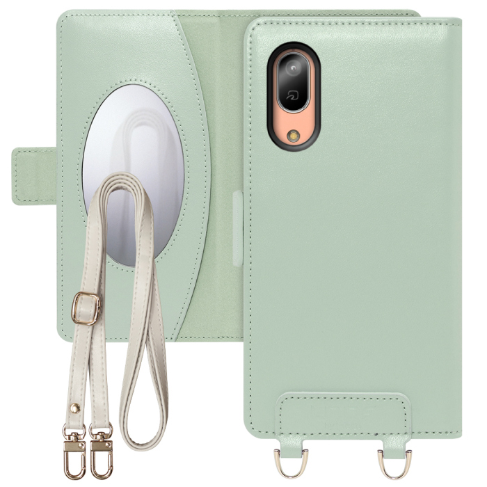 [ LOOF SWEET MIRROR Series ] Android One S7 Androidone S7 androidoneS7 スマホケース  ショルダー付き手帳型スマホケース ミラー付き カードポケット 本革 [ Android One S7 ]