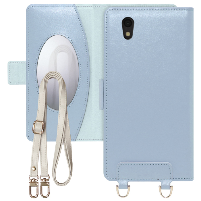 [ LOOF SWEET MIRROR Series ] AQUOS sense / sense lite / sense basic senselite sensebasic スマホケース  ショルダー付き手帳型スマホケース ミラー付き カードポケット 本革 [ AQUOS sense / sense lite / sense basic ]