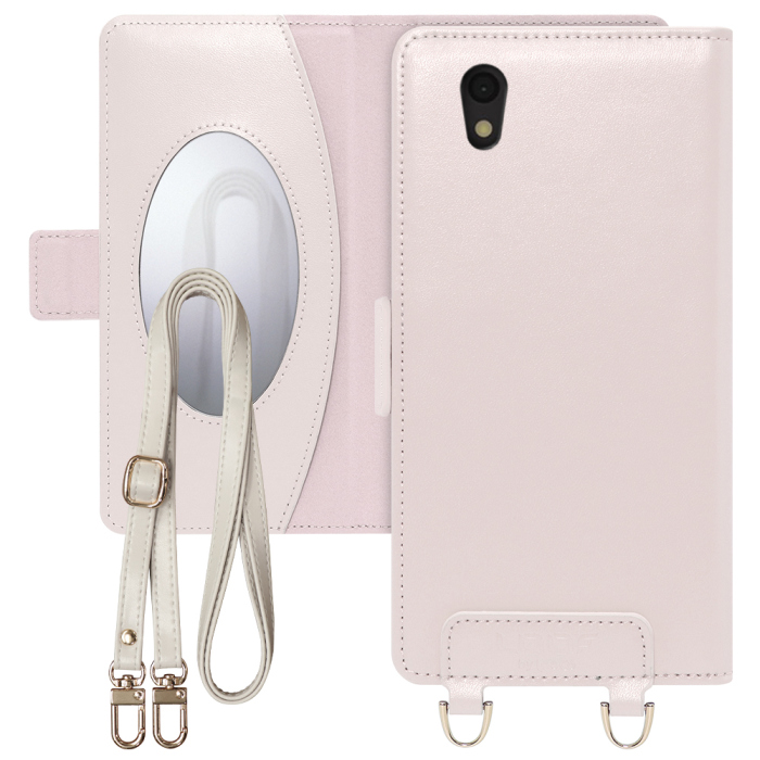 [ LOOF SWEET MIRROR Series ] AQUOS sense / sense lite / sense basic senselite sensebasic スマホケース  ショルダー付き手帳型スマホケース ミラー付き カードポケット 本革 [ AQUOS sense / sense lite / sense basic ]