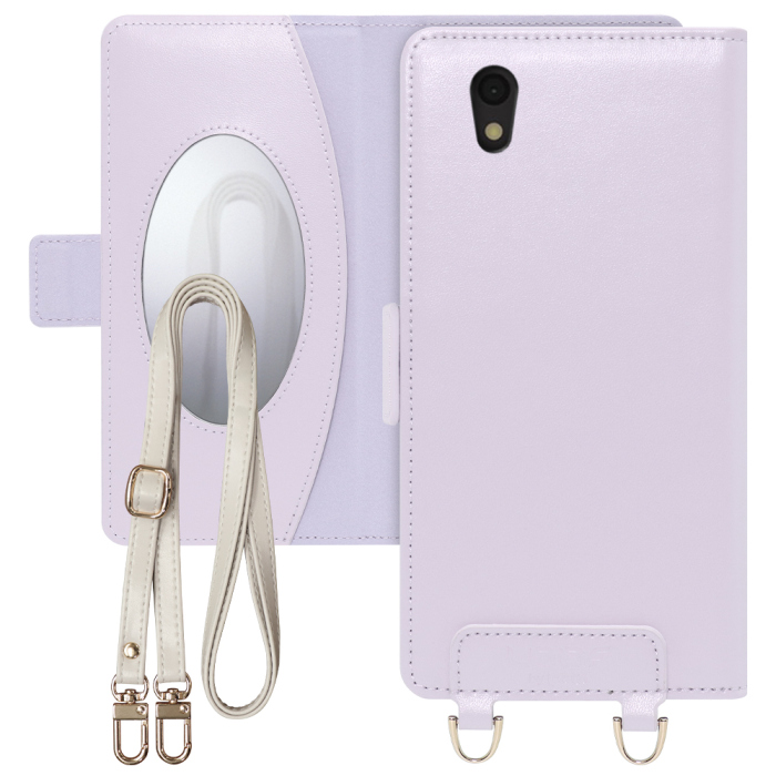 [ LOOF SWEET MIRROR Series ] AQUOS sense / sense lite / sense basic senselite sensebasic スマホケース  ショルダー付き手帳型スマホケース ミラー付き カードポケット 本革 [ AQUOS sense / sense lite / sense basic ]