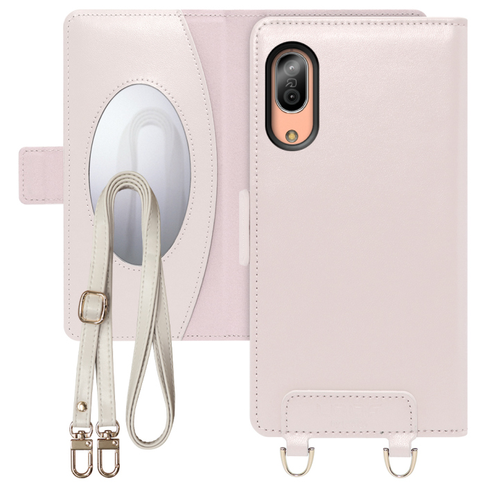 [ LOOF SWEET MIRROR Series ] AQUOS sense3 / sense3 lite / sense3 basic sense 3 3lite 3basic sense3lite sense3basic スマホケース  ショルダー付き手帳型スマホケース ミラー付き カードポケット 本革 [ AQUOS sense3 / sense3 lite / sense3 basic ]