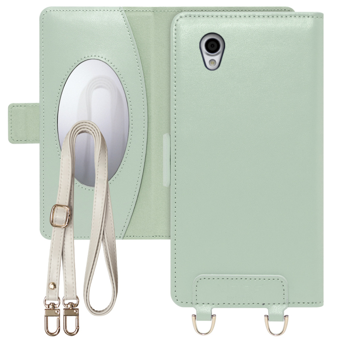 [ LOOF SWEET MIRROR Series ] AQUOS sense plus SH-M07  senseplus senseplus スマホケース  ショルダー付き手帳型スマホケース ミラー付き カードポケット 本革 [ AQUOS sense plus ]