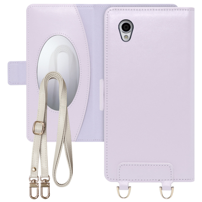 [ LOOF SWEET MIRROR Series ] Android One X4 Androidone X4 androidoneX4 スマホケース  ショルダー付き手帳型スマホケース ミラー付き カードポケット 本革 [ Android One X4 ]