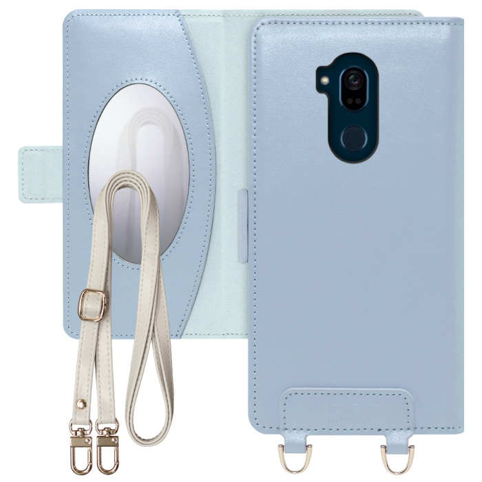 [ LOOF SWEET MIRROR Series ] Android One X5 Androidone X5 androidoneX5 スマホケース  ショルダー付き手帳型スマホケース ミラー付き カードポケット 本革 [ Android One X5 ]