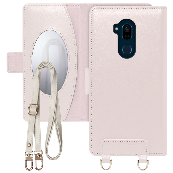 [ LOOF SWEET MIRROR Series ] Android One X5 Androidone X5 androidoneX5 スマホケース  ショルダー付き手帳型スマホケース ミラー付き カードポケット 本革 [ Android One X5 ]