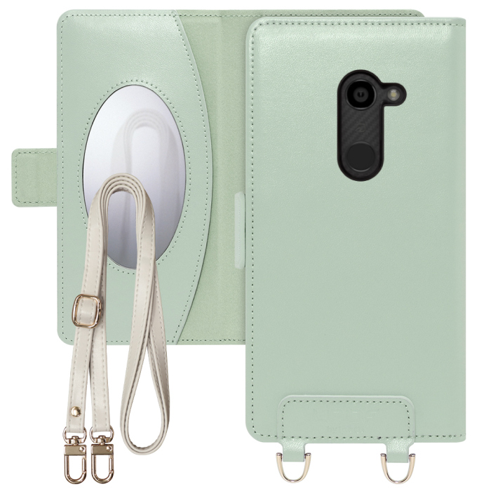 [ LOOF SWEET MIRROR Series ] AQUOS zero 801SH / SH-M10 ゼロ zero スマホケース  ショルダー付き手帳型スマホケース ミラー付き カードポケット 本革 [ AQUOS zero ]