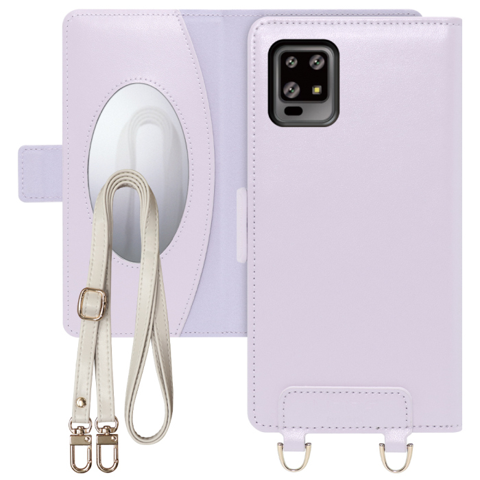 [ LOOF SWEET MIRROR Series ] AQUOS zero6 SHG04 zero 6 スマホケース  ショルダー付き手帳型スマホケース ミラー付き カードポケット 本革 [ AQUOS zero6 ]