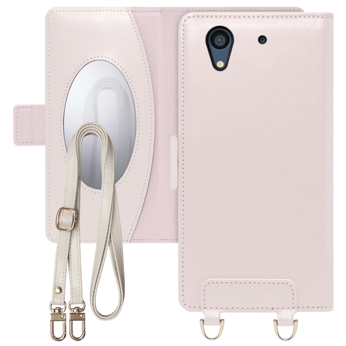 [ LOOF SWEET MIRROR Series ] arrows NX F-01K arrowsNX アローズ FUJITSU FCNT スマホケース  ショルダー付き手帳型スマホケース ミラー付き カードポケット 本革 [ arrows NX F-01K ]