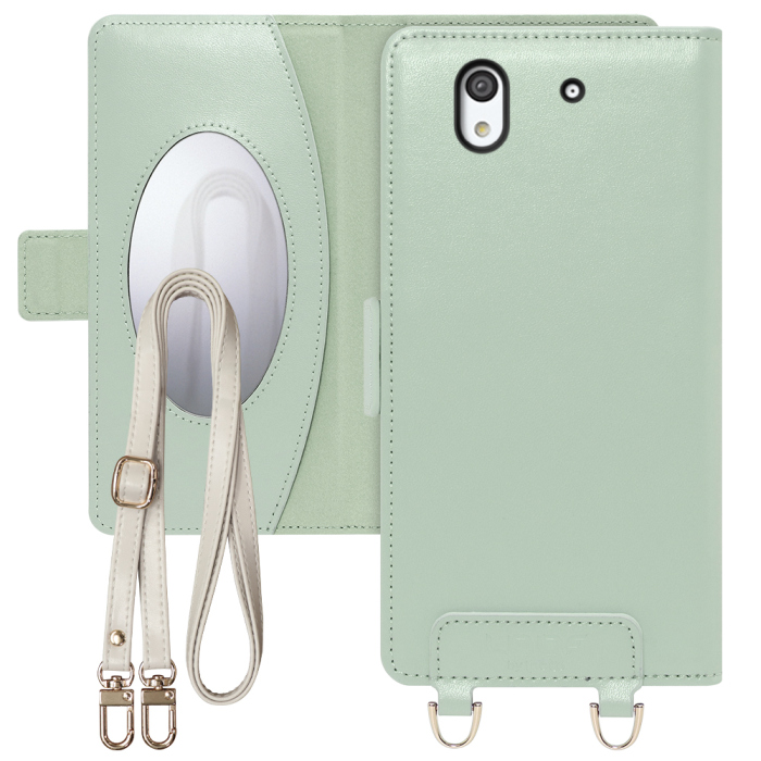 [ LOOF SWEET MIRROR Series ] arrows Be F-04K arrowsbe アローズ FUJITSU FCNT スマホケース  ショルダー付き手帳型スマホケース ミラー付き カードポケット 本革 [ arrows Be F-04K ]