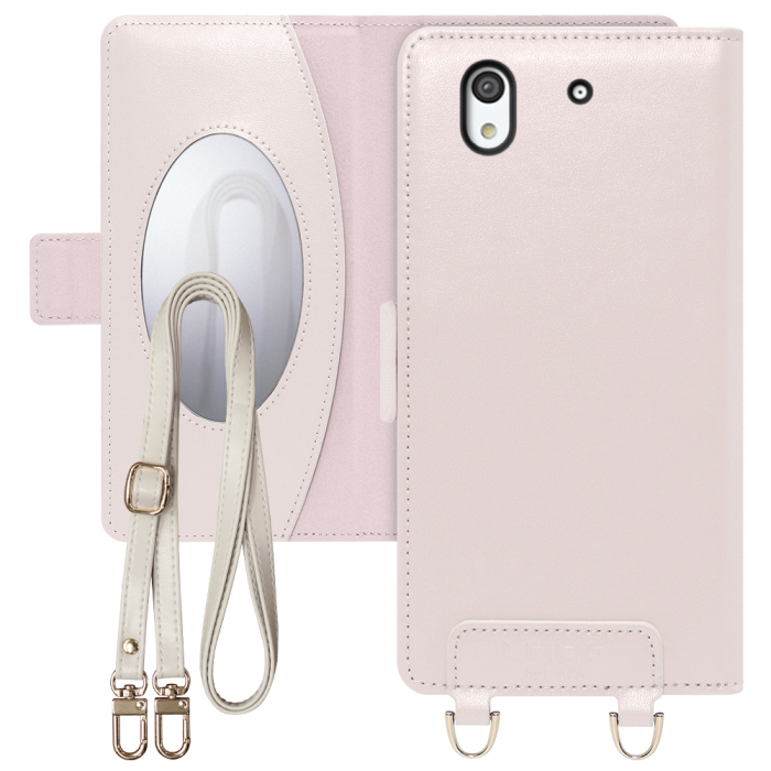 [ LOOF SWEET MIRROR Series ] arrows Be F-04K arrowsbe アローズ FUJITSU FCNT スマホケース  ショルダー付き手帳型スマホケース ミラー付き カードポケット 本革 [ arrows Be F-04K ]